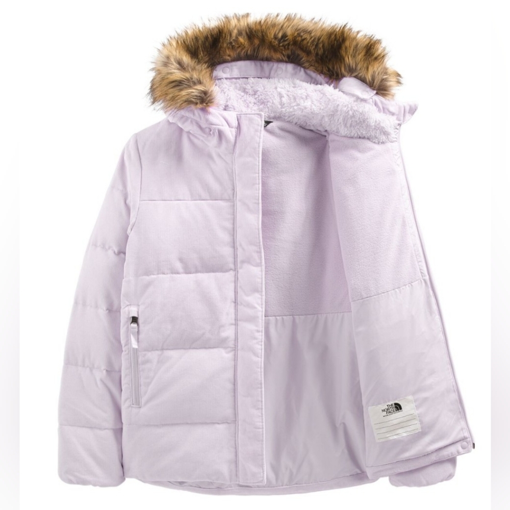 The North Face Light Purple Jacket with Faux Fur Trim